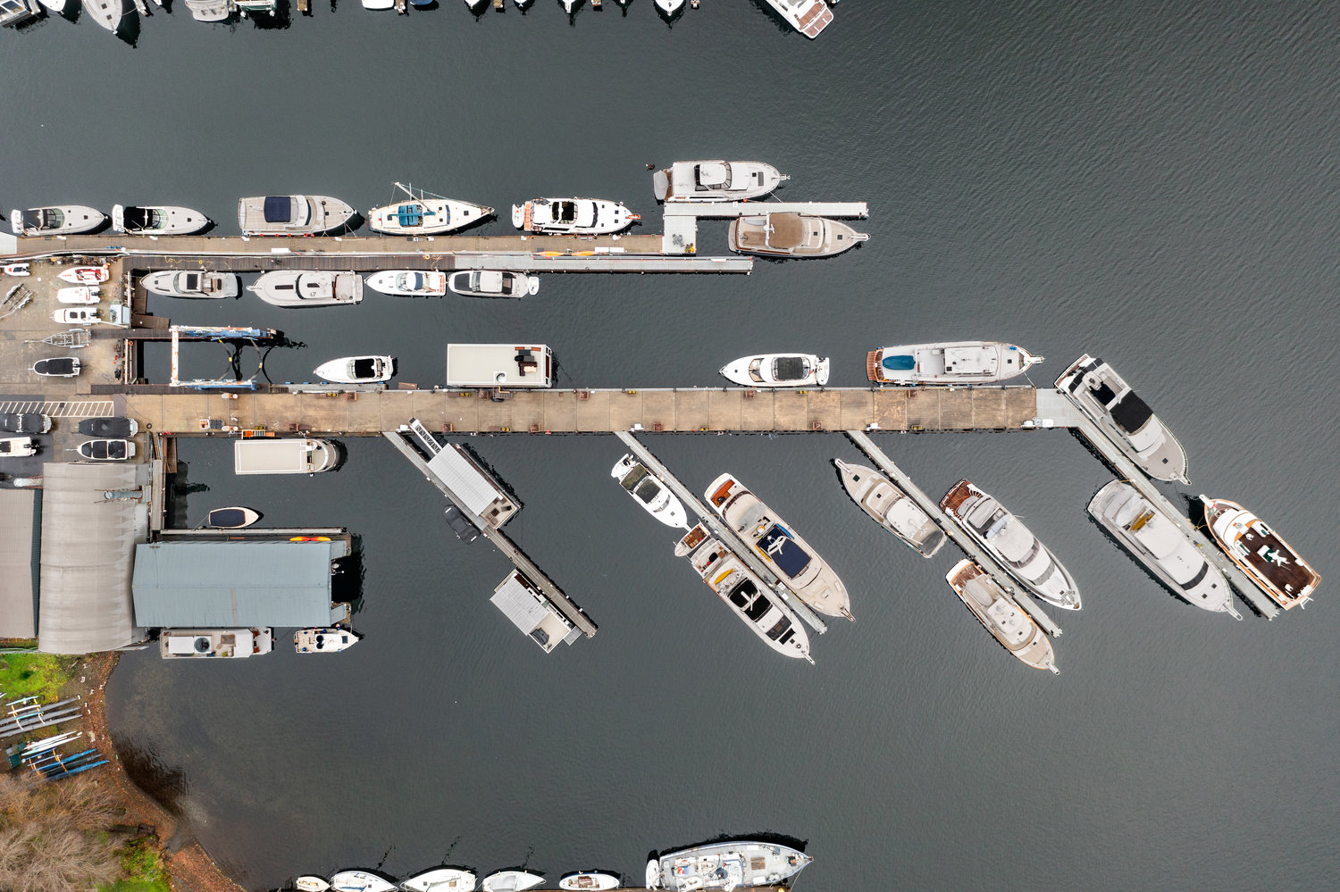 Lake Union aeral shot of the community layout.